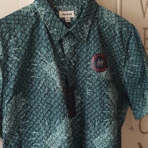 Green Hagger Short sleeve shirt pineapple 🍍 print NWT Breathable Cotton